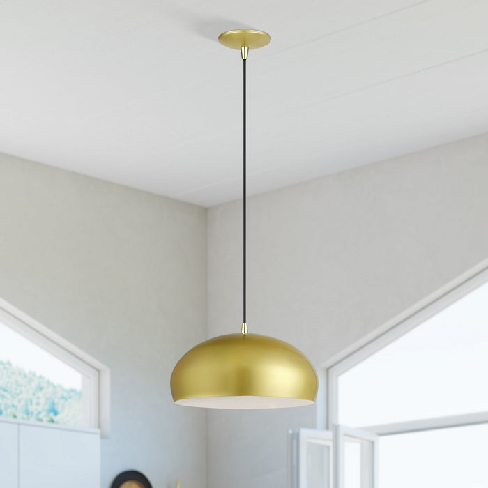 Livex Lighting - 51515-33 - One Light Pendant - Domma - Soft Gold w/Polished Brass