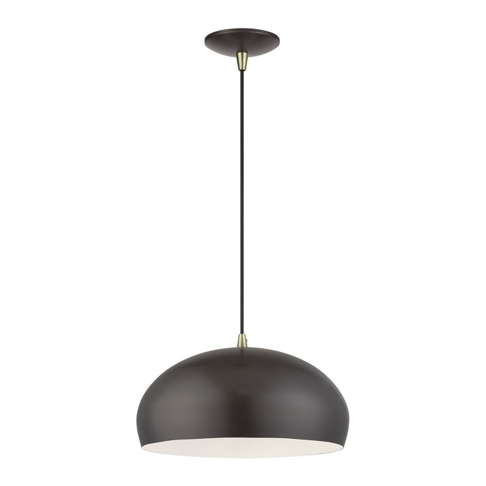 Livex Lighting - 51515-92 - One Light Pendant - Domma - English Bronze w/Antique Brass