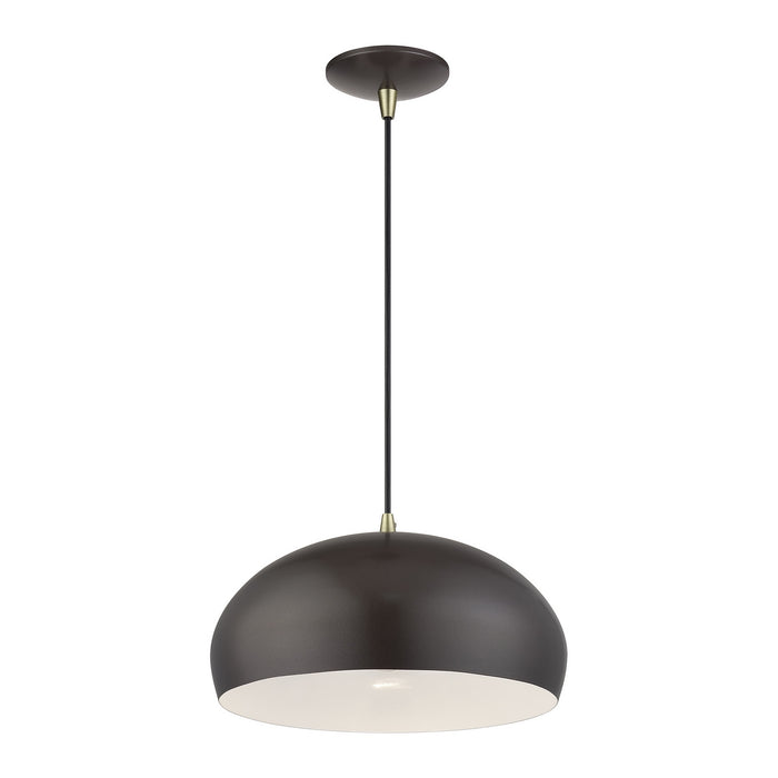 Livex Lighting - 51515-92 - One Light Pendant - Domma - English Bronze w/Antique Brass