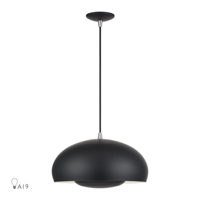 Livex Lighting - 51516-04 - Three Light Pendant - Domma - Black w/Brushed Nickel