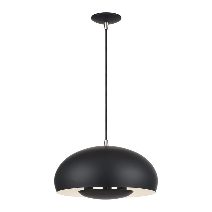Livex Lighting - 51516-04 - Three Light Pendant - Domma - Black w/Brushed Nickel