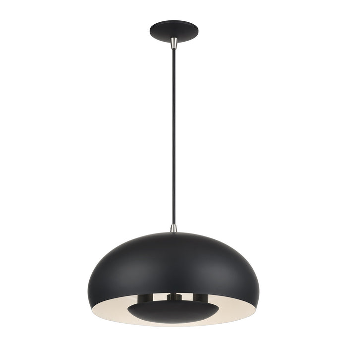 Livex Lighting - 51516-04 - Three Light Pendant - Domma - Black w/Brushed Nickel