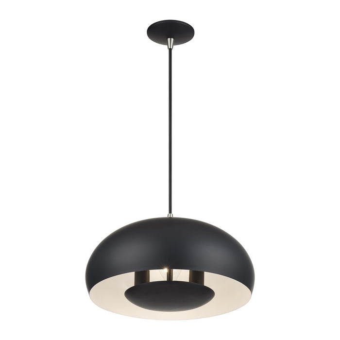 Livex Lighting - 51516-04 - Three Light Pendant - Domma - Black w/Brushed Nickel