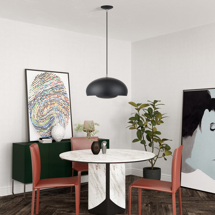 Livex Lighting - 51516-04 - Three Light Pendant - Domma - Black w/Brushed Nickel