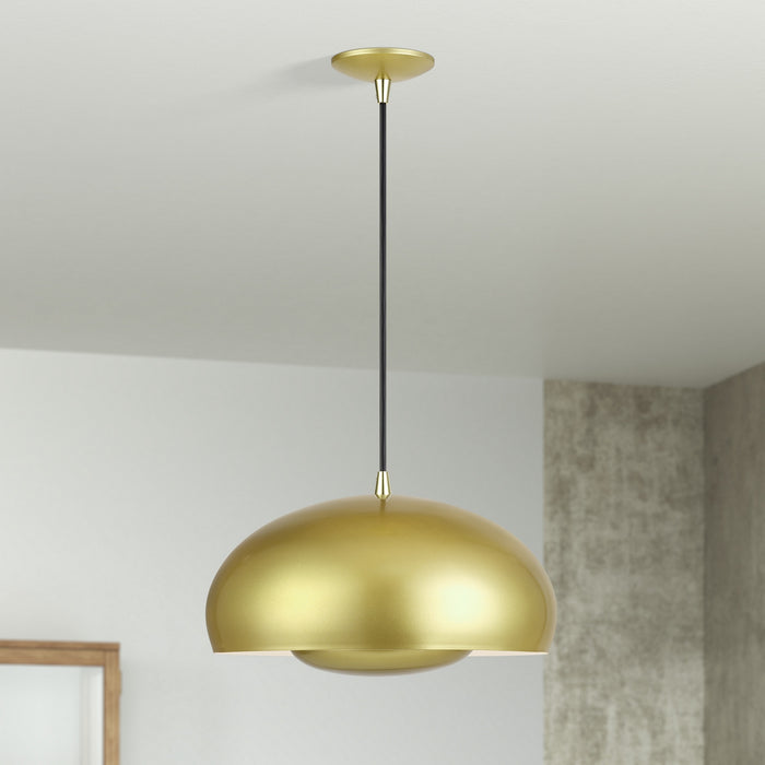 Livex Lighting - 51516-33 - Three Light Pendant - Domma - Soft Gold w/Polished Brass