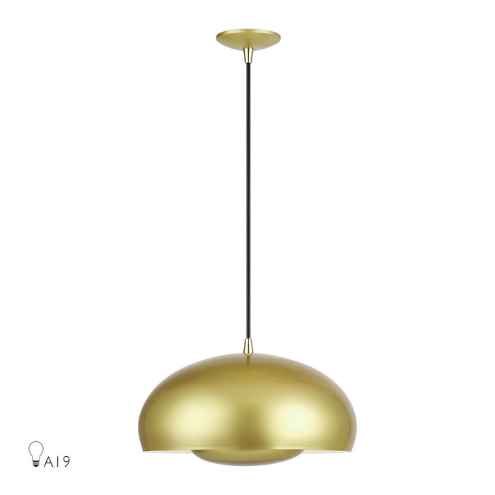Livex Lighting - 51516-33 - Three Light Pendant - Domma - Soft Gold w/Polished Brass