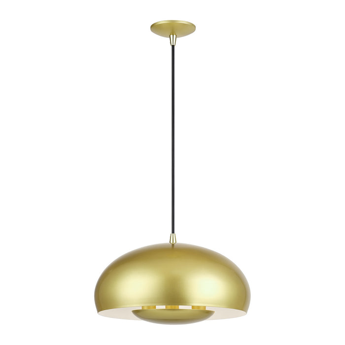Livex Lighting - 51516-33 - Three Light Pendant - Domma - Soft Gold w/Polished Brass