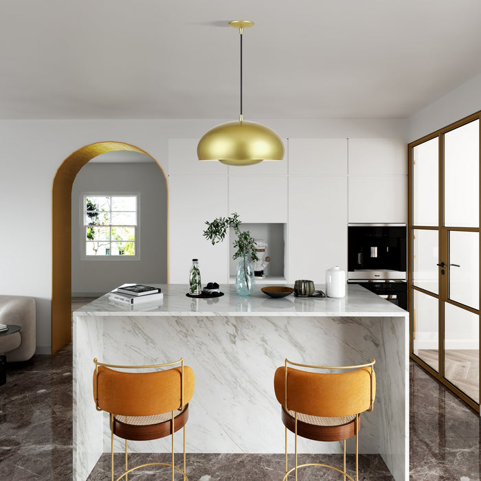 Livex Lighting - 51516-33 - Three Light Pendant - Domma - Soft Gold w/Polished Brass