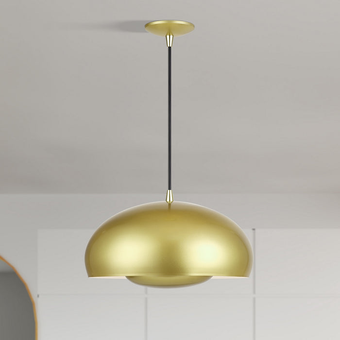 Livex Lighting - 51516-33 - Three Light Pendant - Domma - Soft Gold w/Polished Brass
