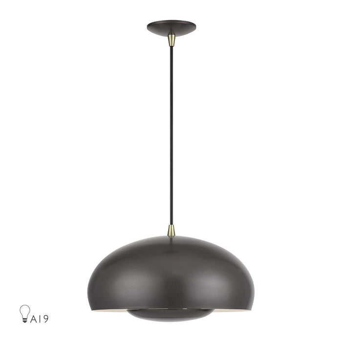 Livex Lighting - 51516-92 - Three Light Pendant - Domma - English Bronze w/Antique Brass