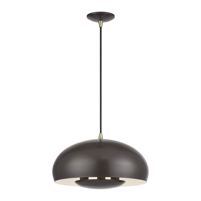 Livex Lighting - 51516-92 - Three Light Pendant - Domma - English Bronze w/Antique Brass