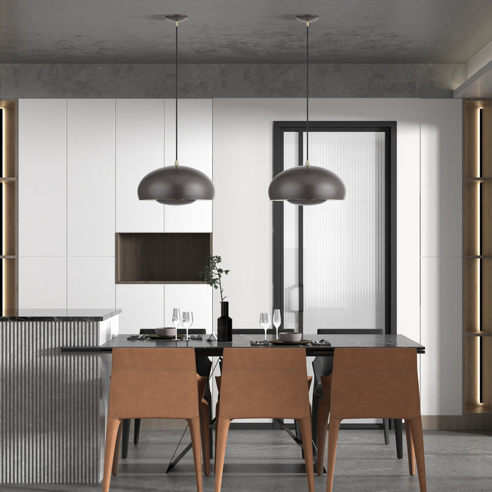 Livex Lighting - 51516-92 - Three Light Pendant - Domma - English Bronze w/Antique Brass