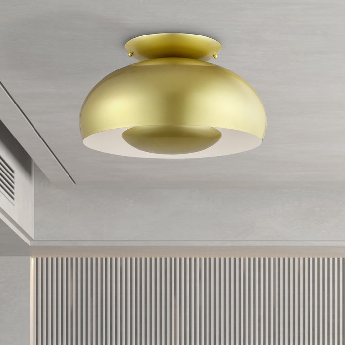 Livex Lighting - 51517-33 - Three Light Semi-Flush Mount - Domma - Soft Gold