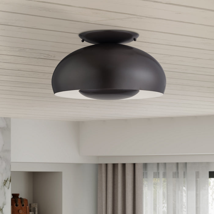 Livex Lighting - 51517-92 - Three Light Semi-Flush Mount - Domma - English Bronze