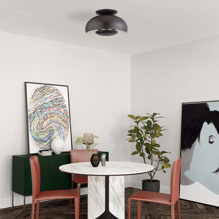 Livex Lighting - 51517-92 - Three Light Semi-Flush Mount - Domma - English Bronze