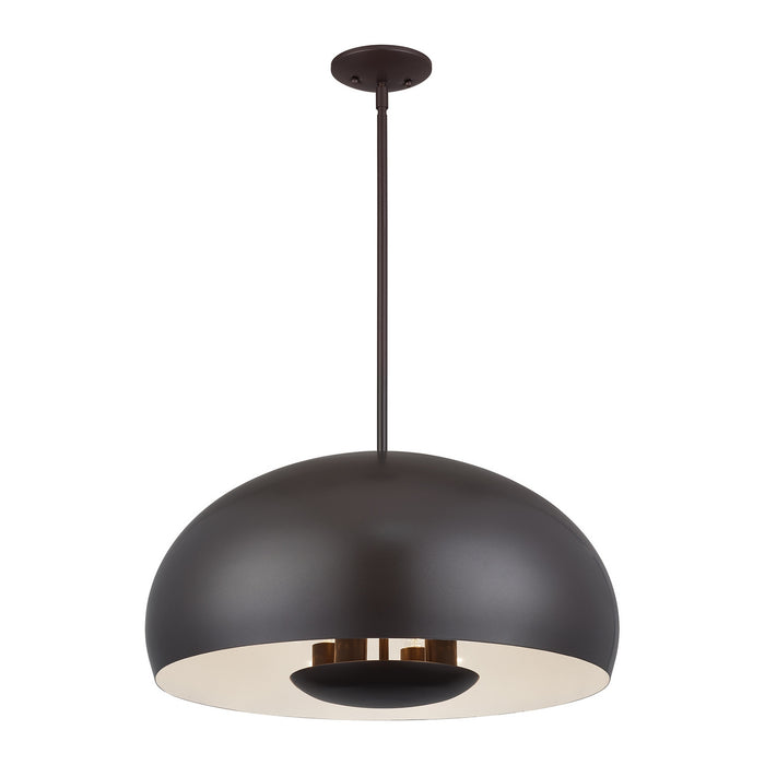 Livex Lighting - 51518-92 - Four Light Pendant - Domma - English Bronze