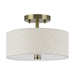 Livex Lighting - 52133-01 - Two Light Semi-Flush Mount - Monroe - Antique Brass