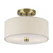 Livex Lighting - 52133-01 - Two Light Semi-Flush Mount - Monroe - Antique Brass