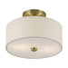 Livex Lighting - 52133-01 - Two Light Semi-Flush Mount - Monroe - Antique Brass