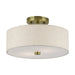 Livex Lighting - 52134-01 - Two Light Semi-Flush Mount - Monroe - Antique Brass