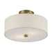 Livex Lighting - 52134-01 - Two Light Semi-Flush Mount - Monroe - Antique Brass