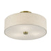 Livex Lighting - 52135-01 - Three Light Semi-Flush Mount - Monroe - Antique Brass