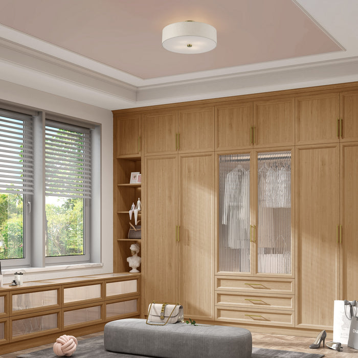 Livex Lighting - 52136-01 - Four Light Semi-Flush Mount - Monroe - Antique Brass