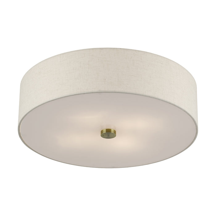 Livex Lighting - 52136-01 - Four Light Semi-Flush Mount - Monroe - Antique Brass