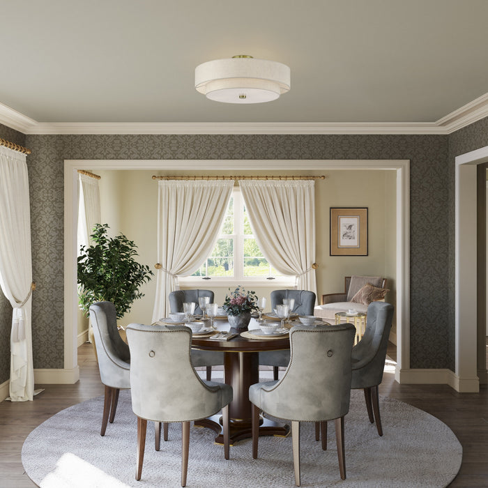 Livex Lighting - 52139-01 - Five Light Semi-Flush Mount - Monroe - Antique Brass