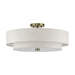Livex Lighting - 52139-01 - Five Light Semi-Flush Mount - Monroe - Antique Brass