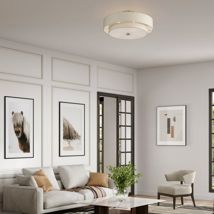 Livex Lighting - 52139-01 - Five Light Semi-Flush Mount - Monroe - Antique Brass