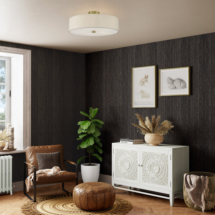 Livex Lighting - 52141-01 - Five Light Semi-Flush Mount - Monroe - Antique Brass