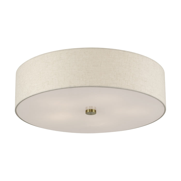 Livex Lighting - 52141-01 - Five Light Semi-Flush Mount - Monroe - Antique Brass