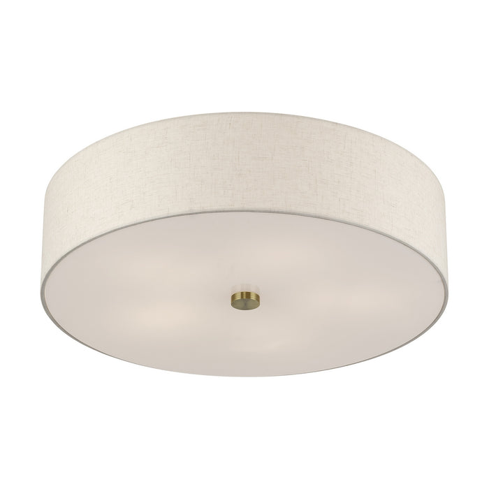 Livex Lighting - 52141-01 - Five Light Semi-Flush Mount - Monroe - Antique Brass