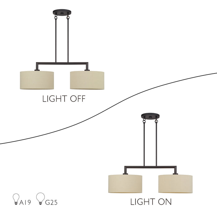 Livex Lighting - 52262-07 - Two Light Linear Chandelier - Bellingham - Bronze