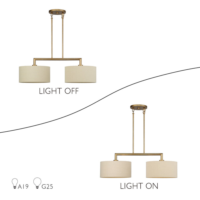 Livex Lighting - 52262-48 - Two Light Linear Chandelier - Bellingham - Antique Gold Leaf