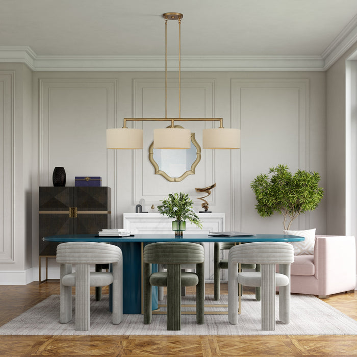 Livex Lighting - 52263-48 - Three Light Linear Chandelier - Bellingham - Antique Gold Leaf