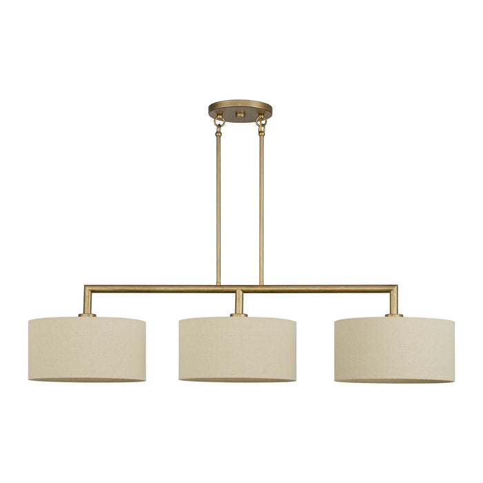 Livex Lighting - 52263-48 - Three Light Linear Chandelier - Bellingham - Antique Gold Leaf