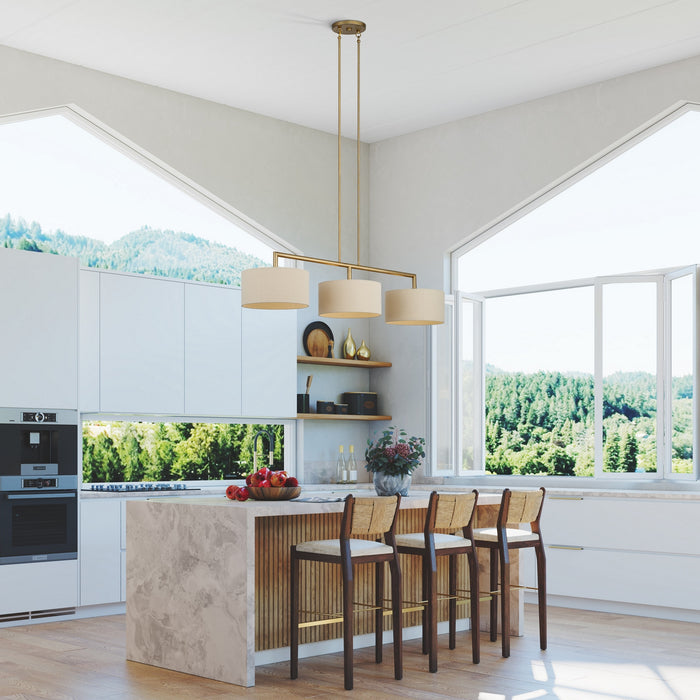 Livex Lighting - 52263-48 - Three Light Linear Chandelier - Bellingham - Antique Gold Leaf