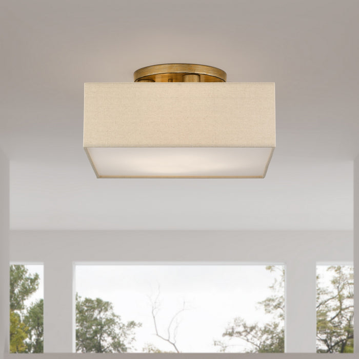 Livex Lighting - 52273-48 - Four Light Semi-Flush Mount - Summit - Antique Gold Leaf