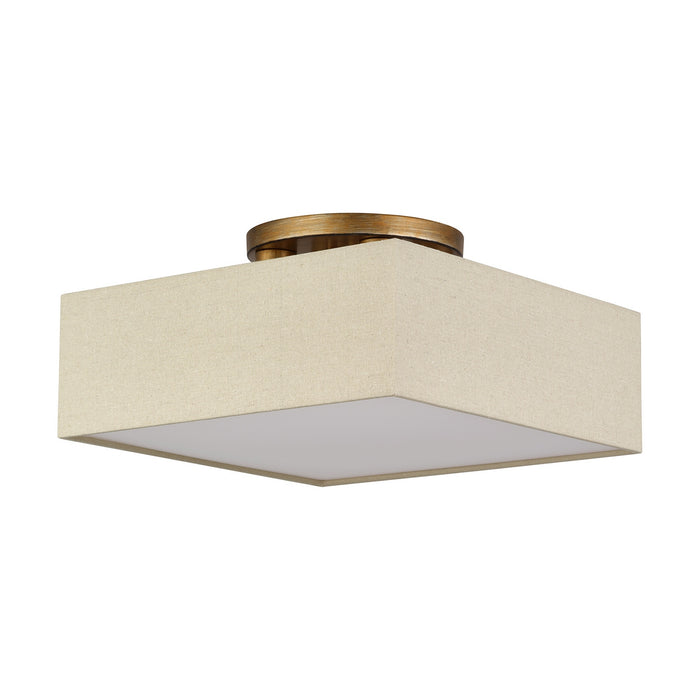 Livex Lighting - 52273-48 - Four Light Semi-Flush Mount - Summit - Antique Gold Leaf