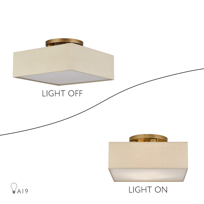 Livex Lighting - 52273-48 - Four Light Semi-Flush Mount - Summit - Antique Gold Leaf