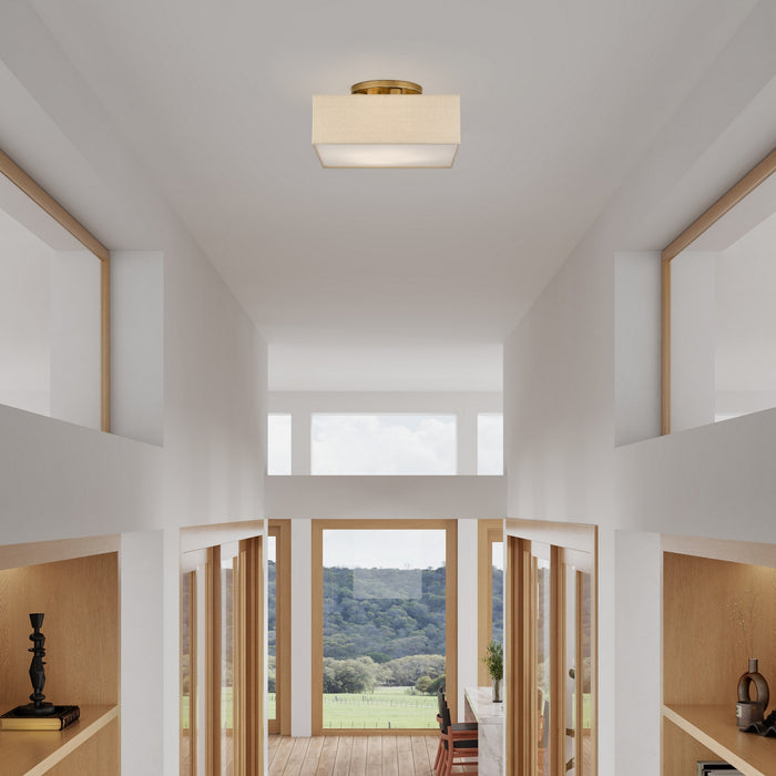 Livex Lighting - 52273-48 - Four Light Semi-Flush Mount - Summit - Antique Gold Leaf