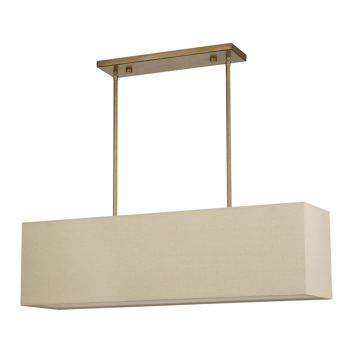 Livex Lighting - 52276-48 - Four Light Linear Chandelier - Summit - Antique Gold Leaf