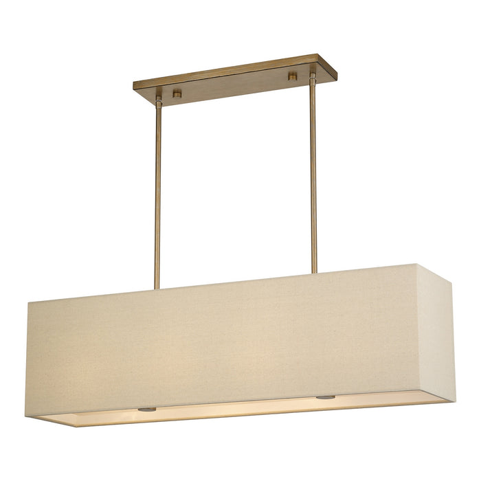 Livex Lighting - 52276-48 - Four Light Linear Chandelier - Summit - Antique Gold Leaf