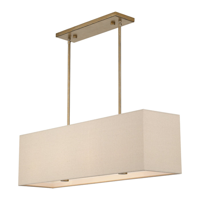 Livex Lighting - 52276-48 - Four Light Linear Chandelier - Summit - Antique Gold Leaf