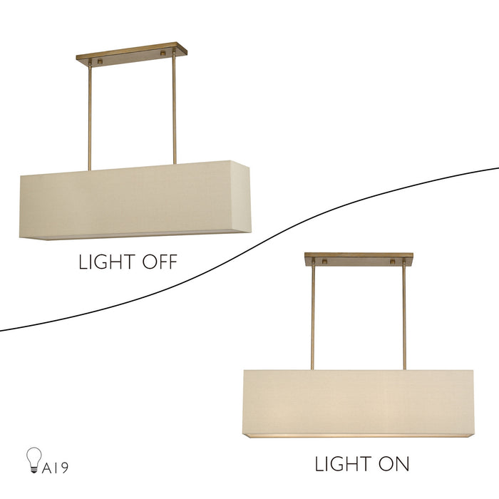 Livex Lighting - 52276-48 - Four Light Linear Chandelier - Summit - Antique Gold Leaf