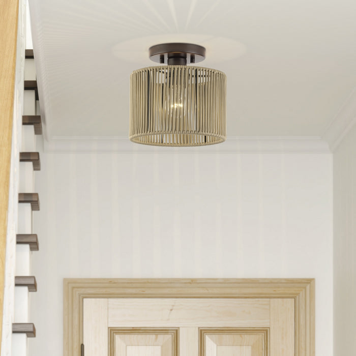 Livex Lighting - 53141-92 - One Light Semi-Flush Mount - Acordia - English Bronze