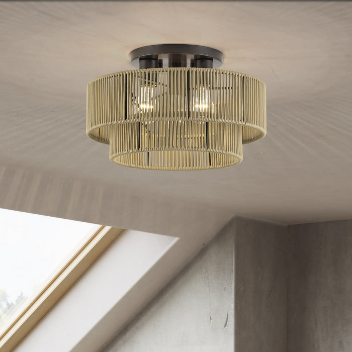 Livex Lighting - 53143-92 - Three Light Semi-Flush Mount - Acordia - English Bronze