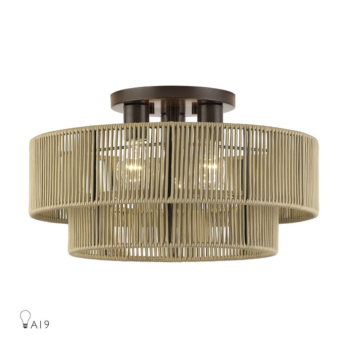 Livex Lighting - 53144-92 - Three Light Semi-Flush Mount - Acordia - English Bronze